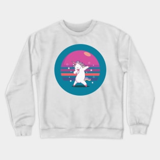 Retro Funny Unicorn Gift Colorful  and Sparkle Crewneck Sweatshirt